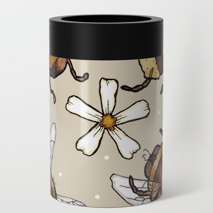 Bee Wreath (on oatmeal) Can Cooler