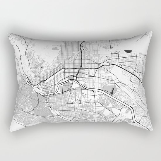 El Paso Map Gray Rectangular Pillow