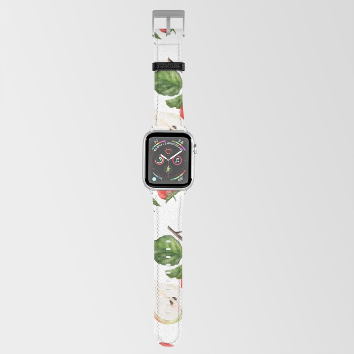Trendy Summer Pattern with Apples, pears and peaches Apple Watch Band