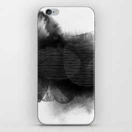 Gion - Modern Minimal Abstract Painting - Black and White iPhone Skin