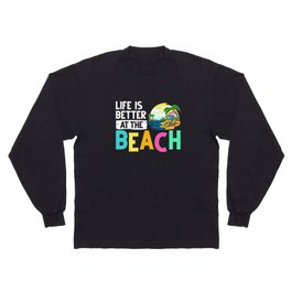 Retirement Beach Retired Summer Waves Party Long Sleeve T-shirt