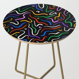 Colorful retro 90s memphis art pattern Side Table