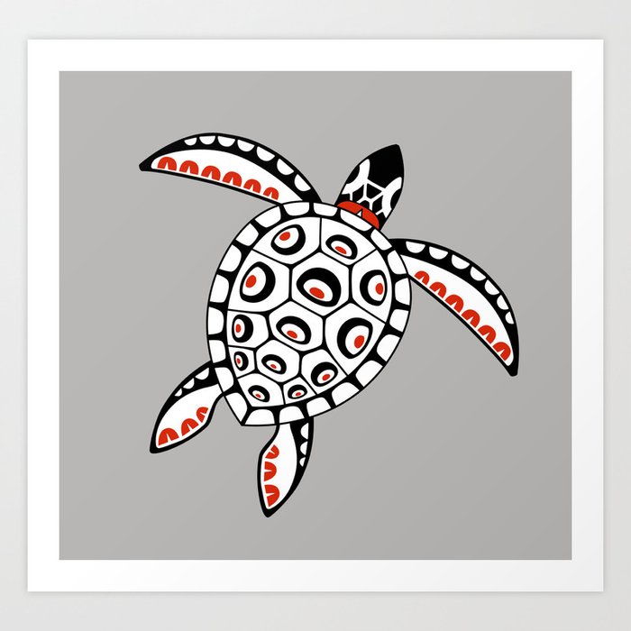 Haida sea turtle Art Print