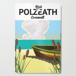 Polzeath seaside travel poster Cutting Board