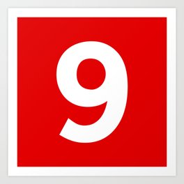 Number 9 (White & Red) Art Print