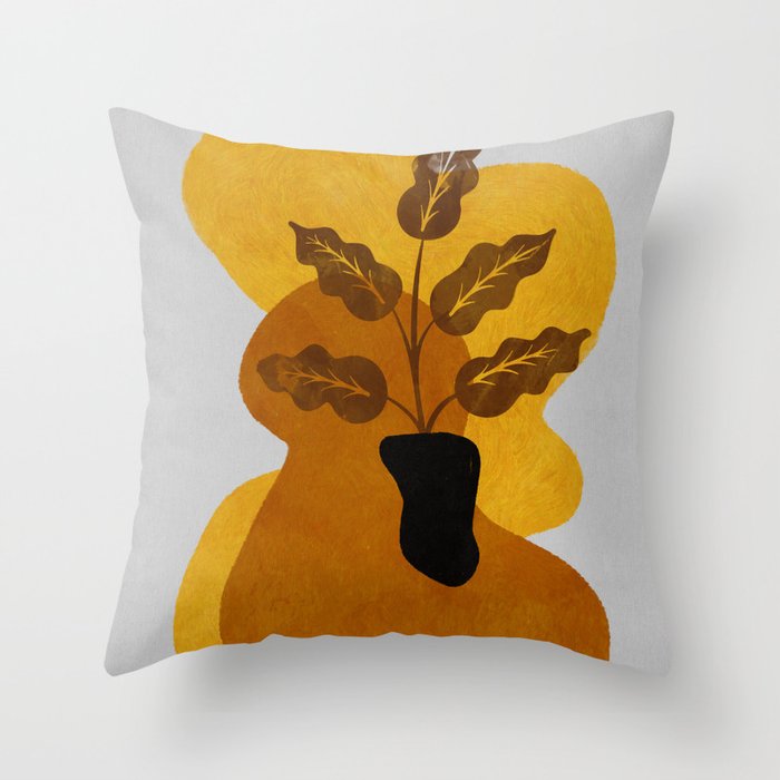 abstract vase shape fall Throw Pillow
