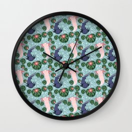 Axolotl Pattern Wall Clock