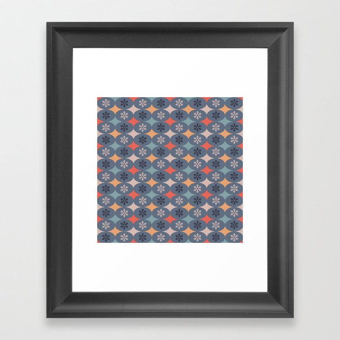 Snowflake Pattern Framed Art Print