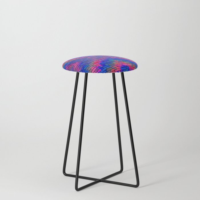 Red violet blue masonry  Counter Stool