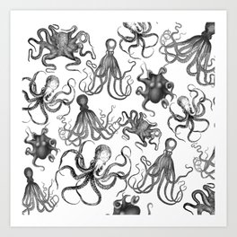 Octopus Kraken Everywhere Art Print