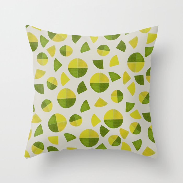 Abstract Citrus Sun Pattern Throw Pillow