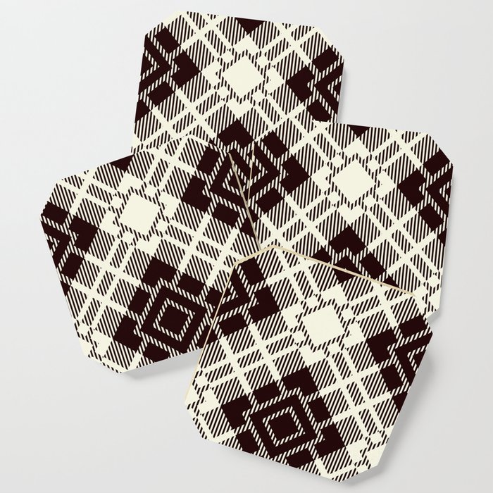 Black and White Square Pattern Coaster