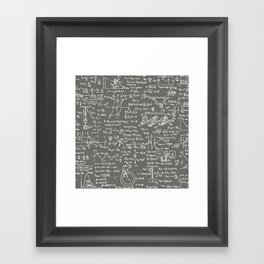 Physics Equations // Slate Grey Framed Art Print