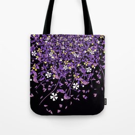 Nonbinary Pride Scattered Falling Flowers and Leaves Tote Bag