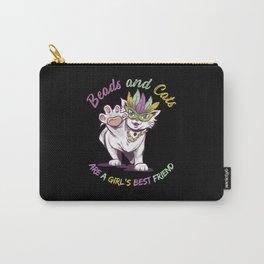 mardi gras Beads and Cats are a girl's best friend Carry-All Pouch