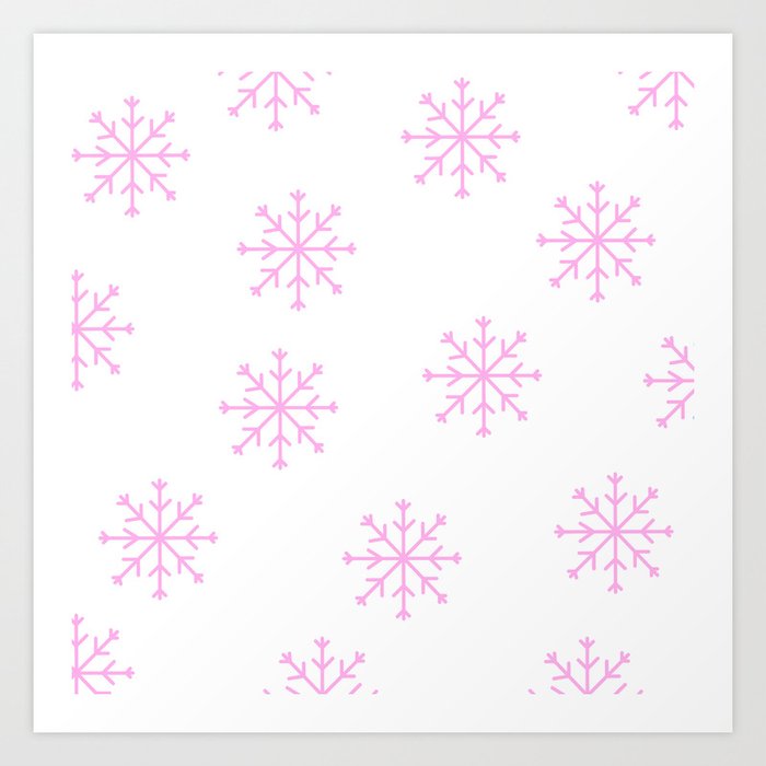 Pink Snowflakes Art Print