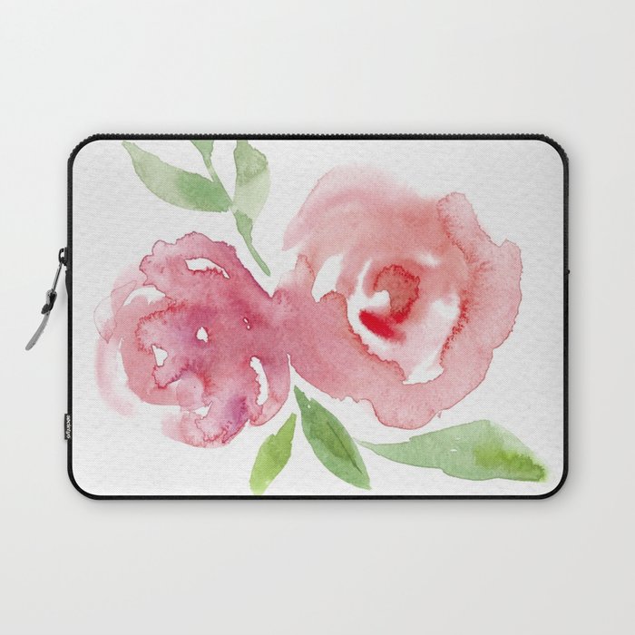 Pink Rose Watercolor Laptop Sleeve