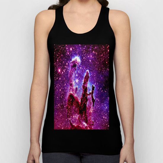 galaxy nebula : Pink & Purple pillars of creation Unisex Tank Top