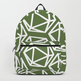 D20 Pattern - Green White Backpack