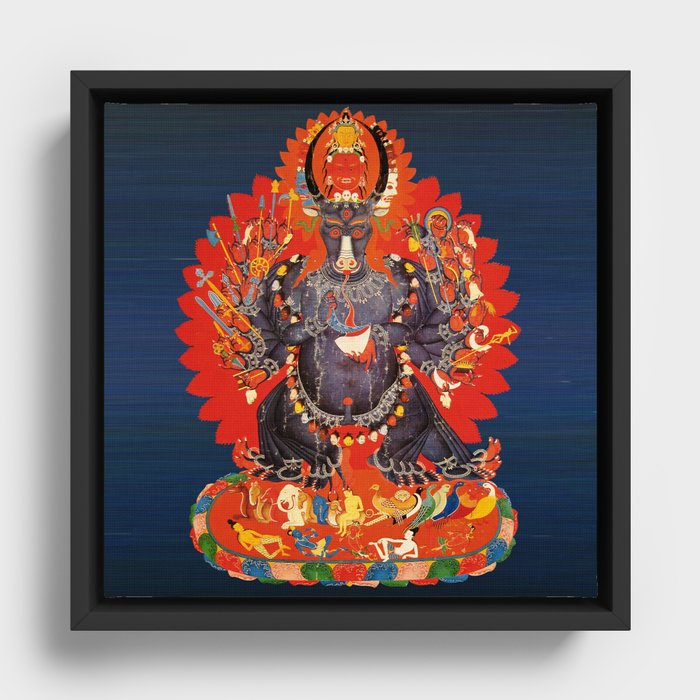 Vajrabhairava Buddhist Deity Solitary Ekavira Framed Canvas