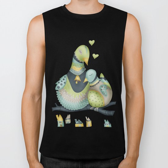 Birds Biker Tank