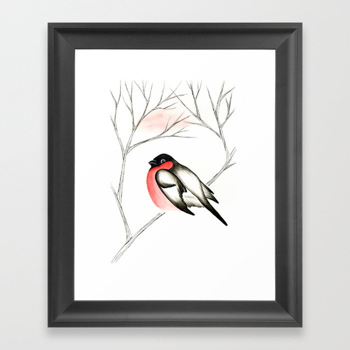 Eurasian Bullfinch (Снегирь) Framed Art Print