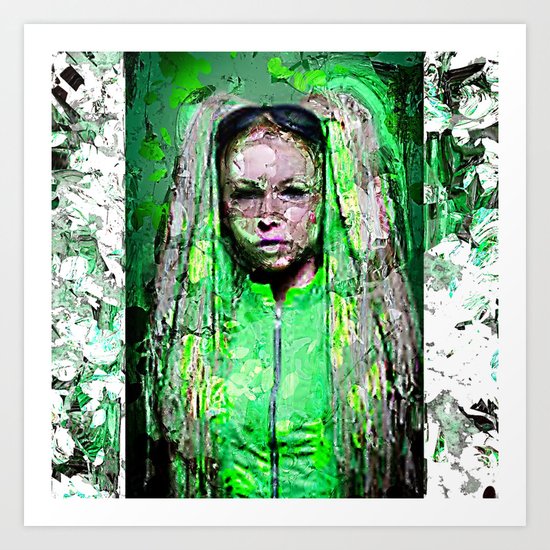 Girl In Green Art Print