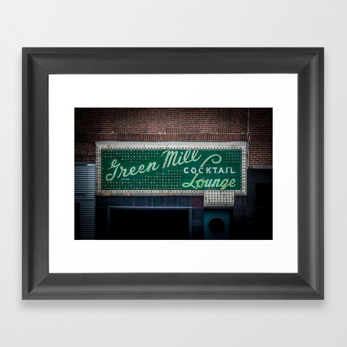 Green Mill Cocktail Lounge Vintage Neon Sign Uptown Chicago Framed Art Print