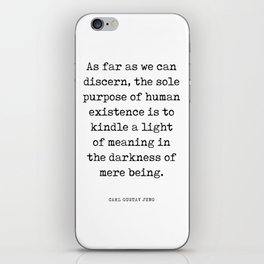 The Purpose of Human Existence - Carl Gustav Jung Quote - Literature - Typewriter Print iPhone Skin