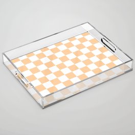 Peach checkerboard pattern Acrylic Tray