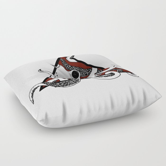 Red Octopus Floor Pillow