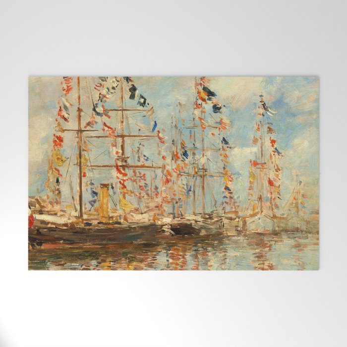 Yacht Basin at Trouville-Deauville by Eugene Boudin Welcome Mat