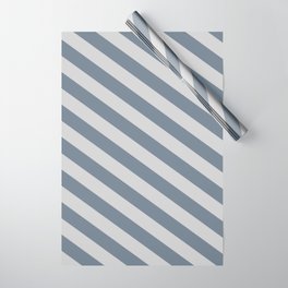 [ Thumbnail: Slate Gray and Light Gray Colored Stripes Pattern Wrapping Paper ]