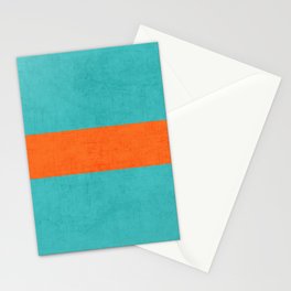 aqua and orange classic Stationery Cards