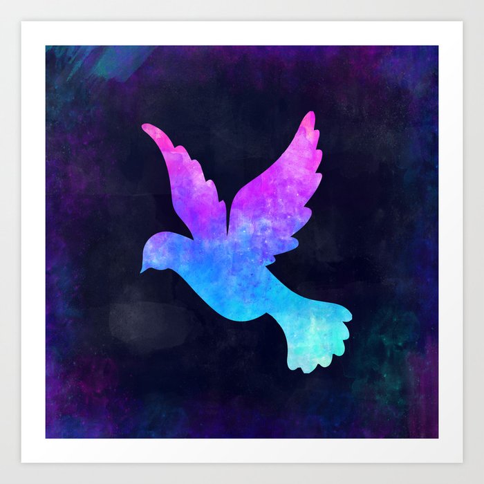 Dolphin In Space Animal Graphic Art Watercolor Canvas