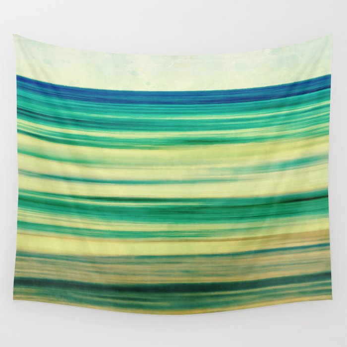 stripes of blue and green Wall Tapestry