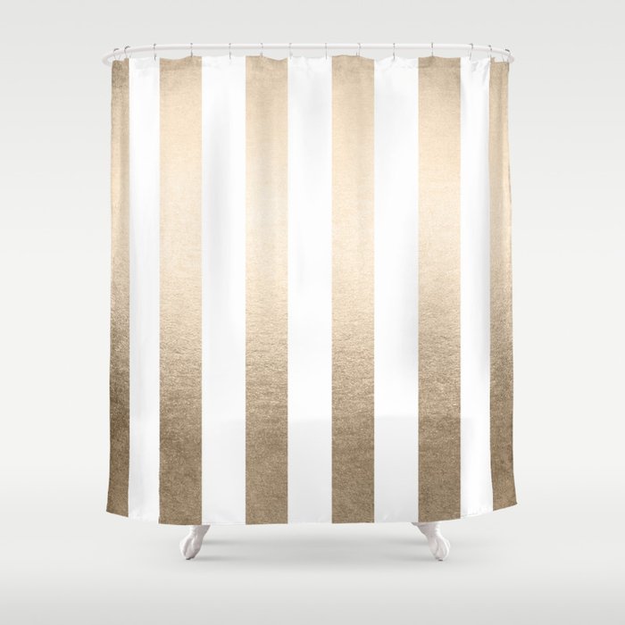 Gold Sands Shower Curtain, Gold Striped Curtains