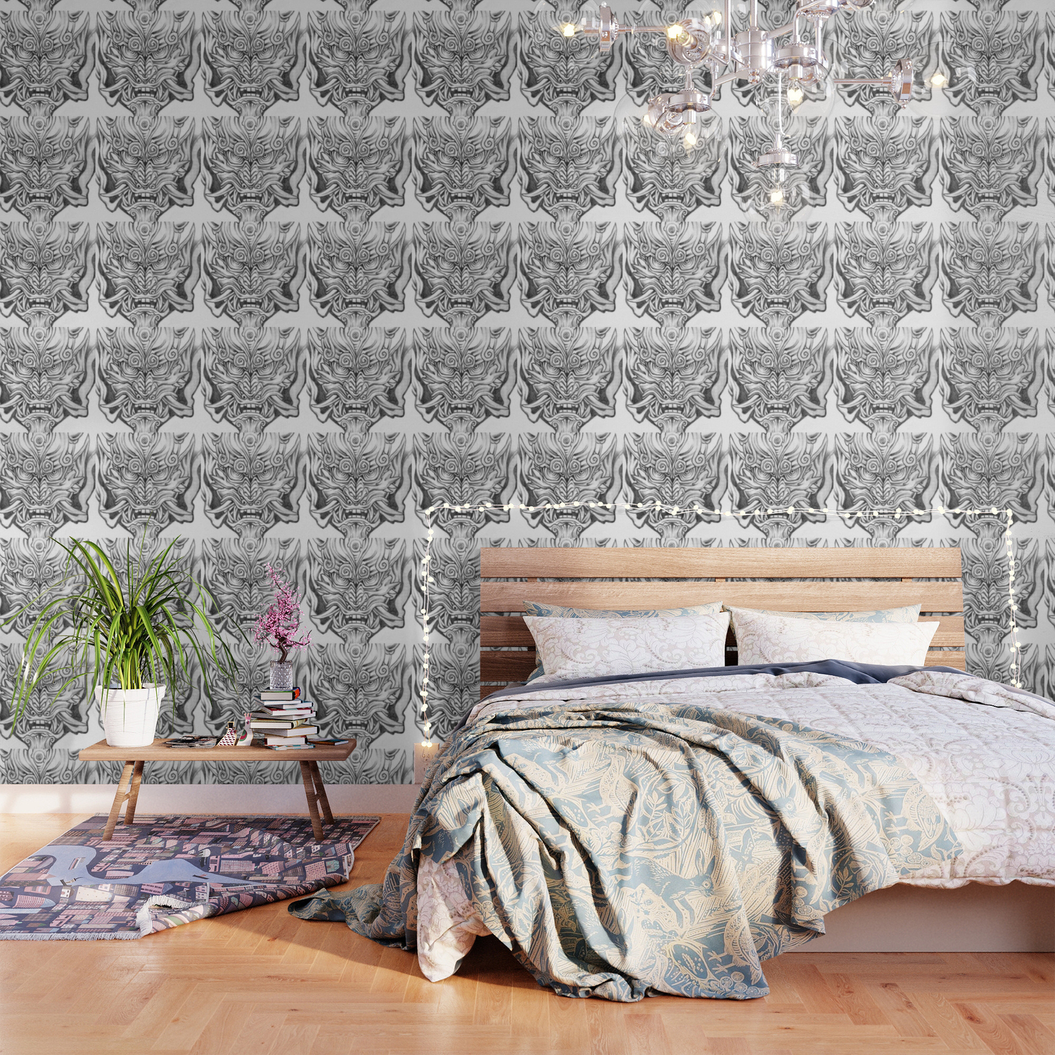 Japanese Oni Mask Design Wallpaper By Dnlribeiroart Society6
