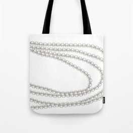 White Pearl Beaded Necklace Tote Bag