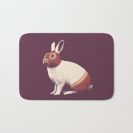 Lapin Catcheur (Rabbit Wrestler) Bath Mat