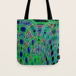 Psychedelic Bright Neon Green Abstraction Tote Bag