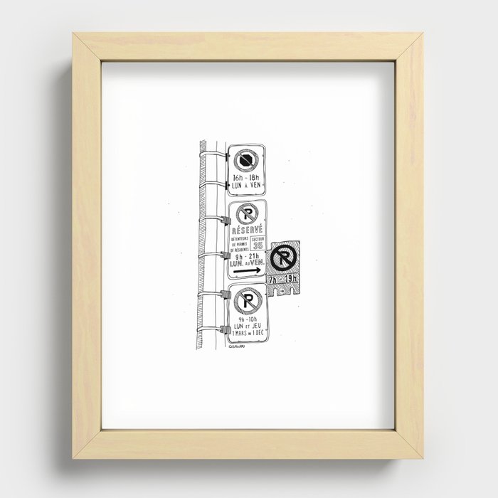 Parking Hell by Darvee - Montréal, Canada Recessed Framed Print