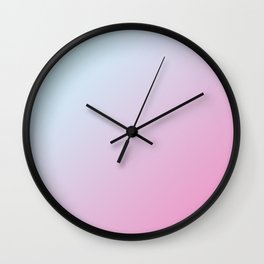 Pastel Light Cyan Blue and Light Pink Gradient Ombré  Wall Clock