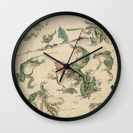 Battle of the Frogs Wall Clock