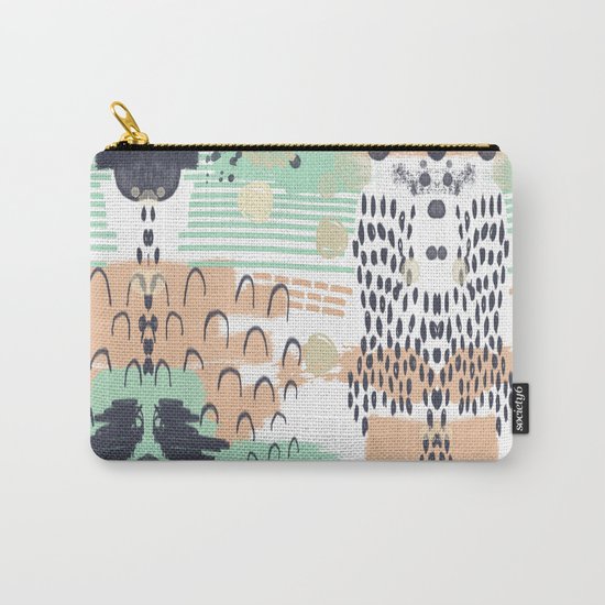Liesel - Abstract, painterly, mark-making artist, colors cell phone case design Carry-All Pouch