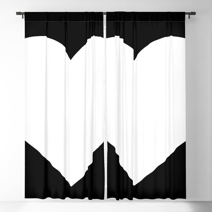 Heart (White & Black) Blackout Curtain