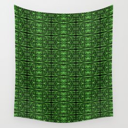 Liquid Light Series 39 ~ Green Abstract Fractal Pattern Wall Tapestry