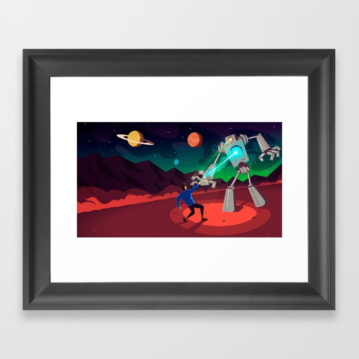 Robot Planet Framed Art Print