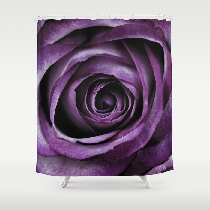 Purple Rose Decorative Flower Shower, Purple Flower Shower Curtain