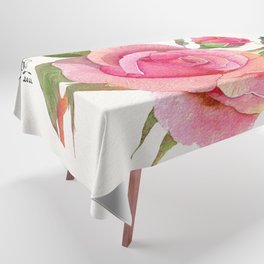 Rose in Watercolor #1 Tablecloth